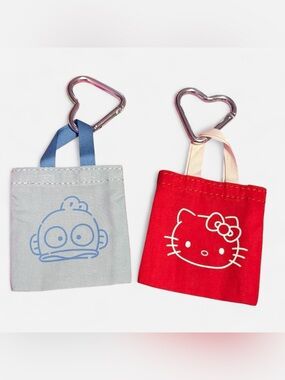 Sanrio Puroland Tokyo Hello Kitty Hangyodon Mini Bag Keychain Set Japan Exclusiv